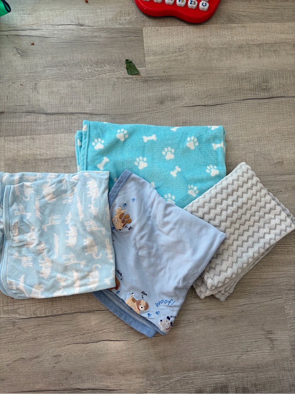 VINTAGE Carter's Baby Blanket Set in Light Blue, Aqua & Gray